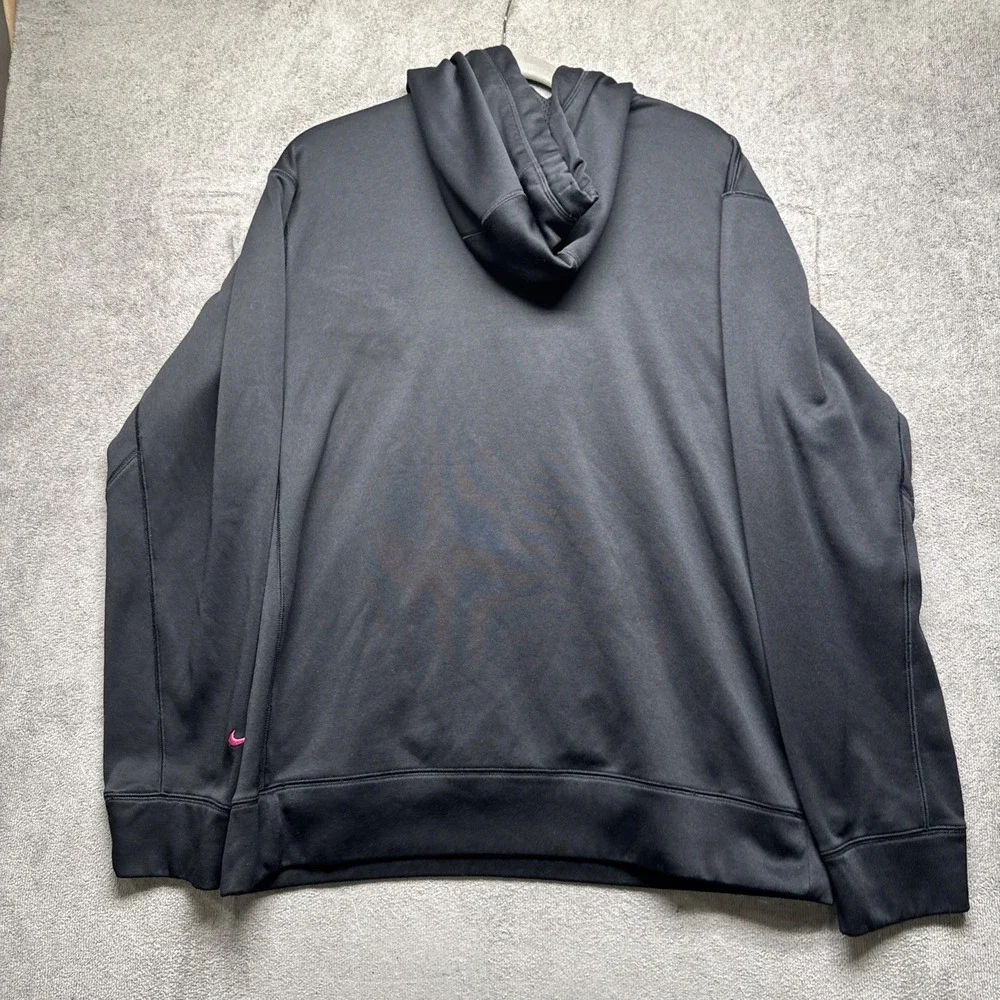 Nike Therma-Fit Livestrong Men's‎ Black Pink Stripe Pullover Hoodie Medium